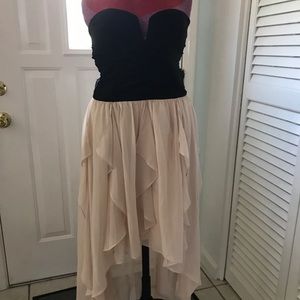 High Low Dress Nude and Black